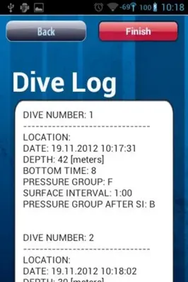 Dive Plan LITE android App screenshot 1