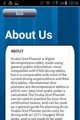 Dive Plan LITE android App screenshot 2