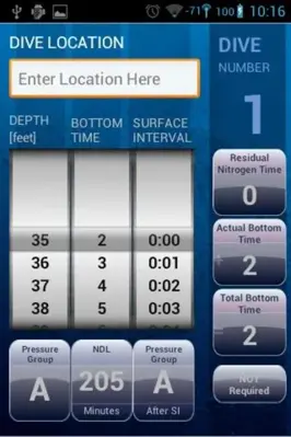 Dive Plan LITE android App screenshot 3